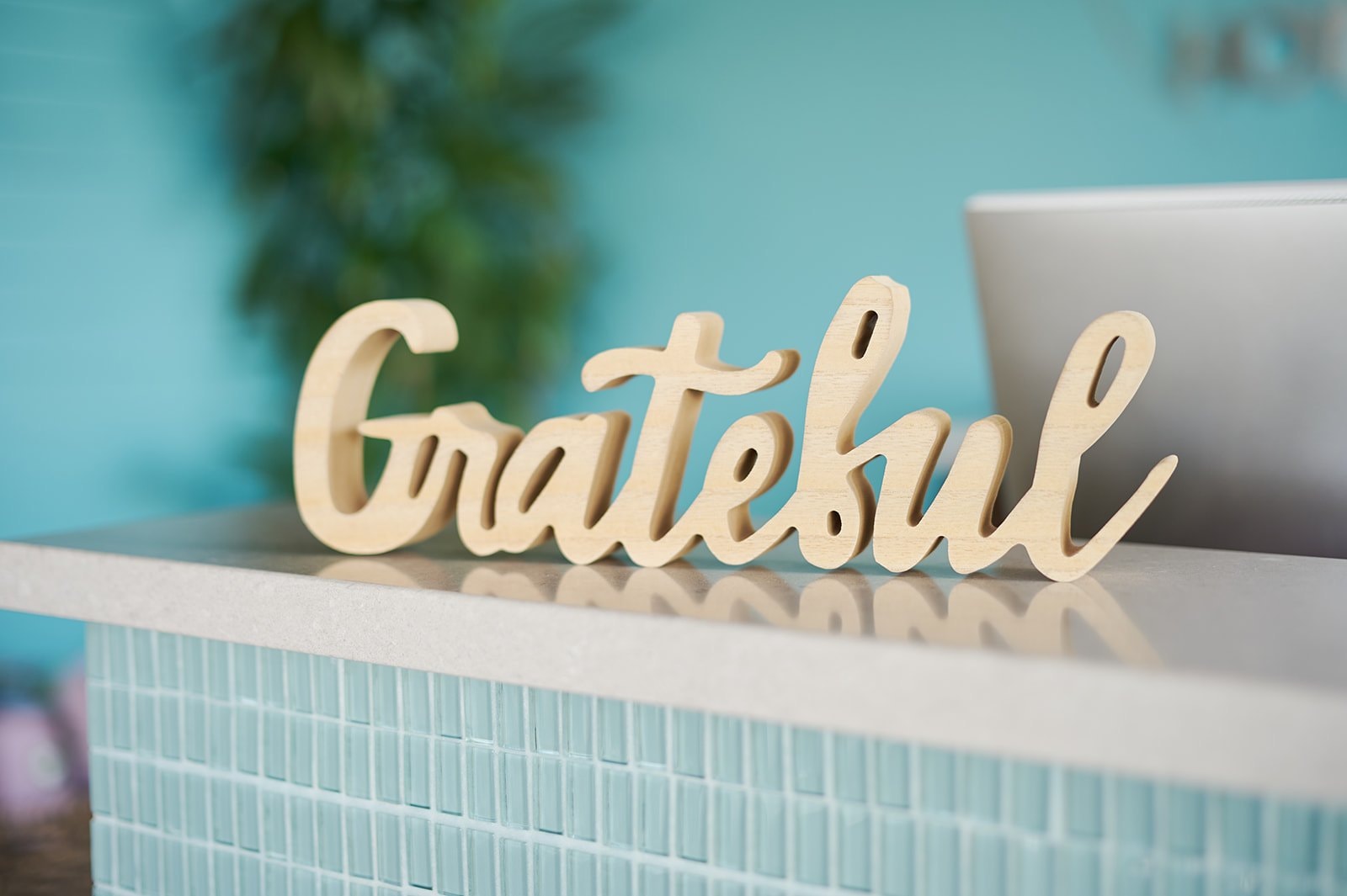 Grateful sign at Elev8 front desk